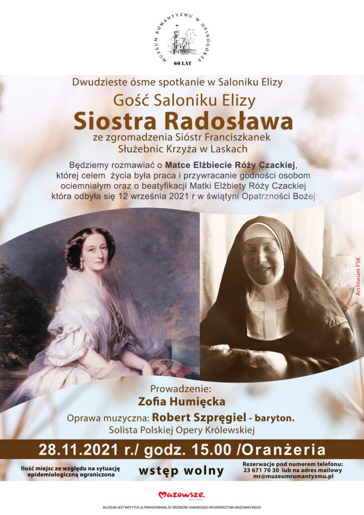 Plakat z wizerunkiem Elizy Krasińskiej oraz Matki Elżbiety Róży Czackiej