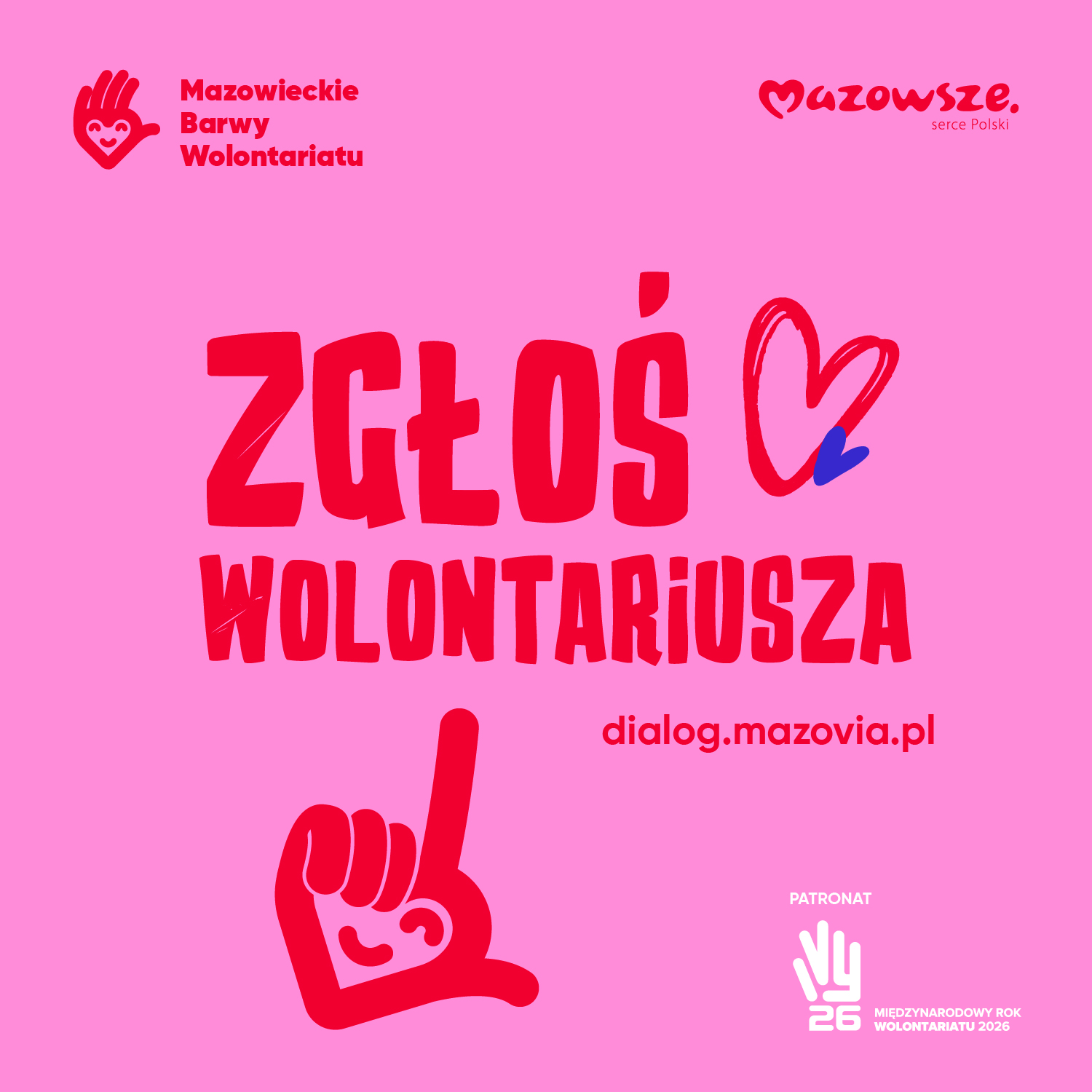Plakat 16 edycji konkursu Mazowieckie Barwy Wolontariatu