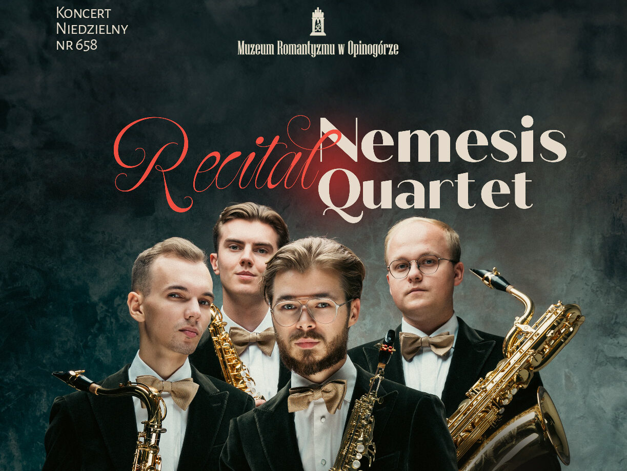 Fragment plaakatu koncertowego kwartetu saksofonowego Nemesis.